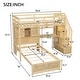 preview thumbnail 3 of 9, Twin Loft Kids Bed with Desk, Staircase, Storage & Shelves, No Box Spring Needed, Natural