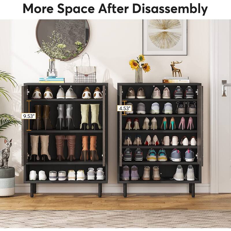 18 Pair Shoe Storage Cabinet for Entryway Shoe Rack Organizer