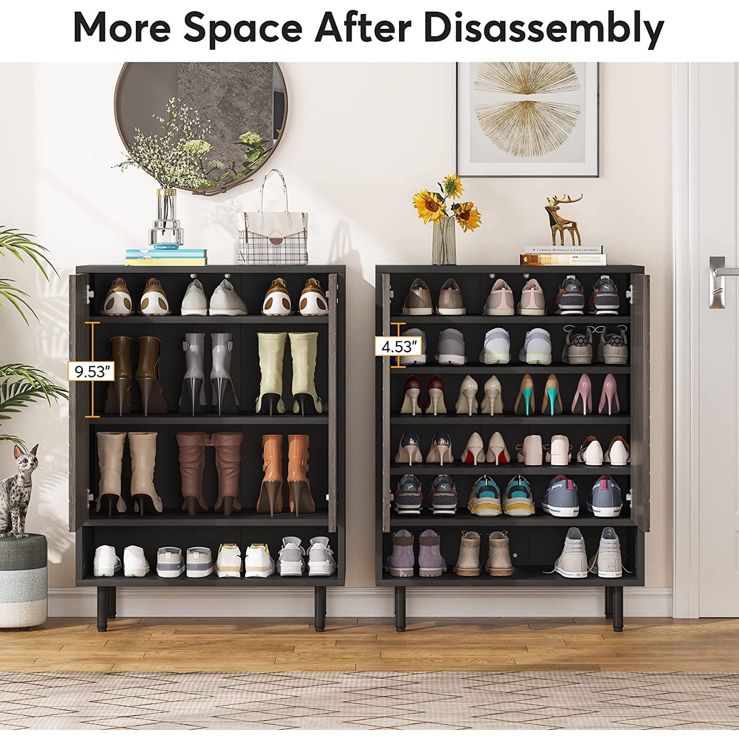 20 Pairs Shoe Storage Cabinet for Entryway, Freestanding Shoe Rack Organizer  - On Sale - Bed Bath & Beyond - 36861342