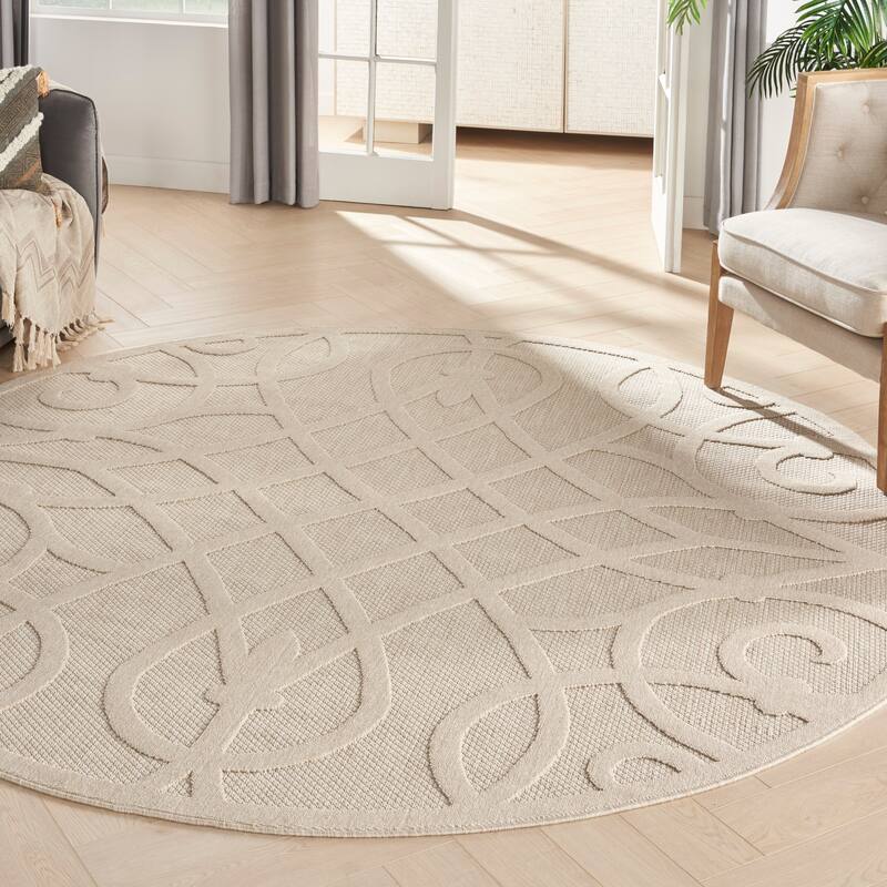 Nourison Palamos Geometric Scroll Indoor Outdoor Area Rug