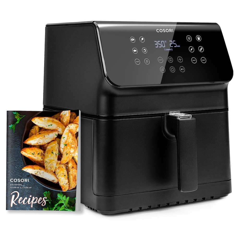 COSORI Air Fryer Toaster Oven Combo 7 Quart, 1800W, Black & Air Fryer  Accessories, Set of 6 Fit for Most 5.8Qt and Larger Oven Cake & Pizza Pan,  Metal