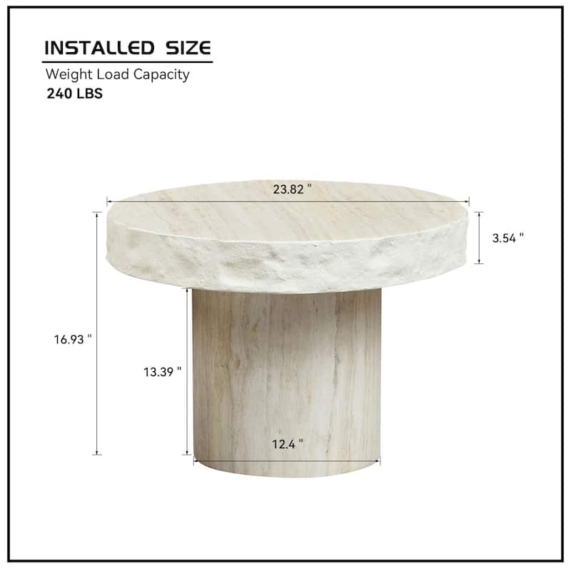 Faux MARS Textural Patterns Coffee Tables for Living Room, No Need Assembly