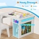 preview thumbnail 6 of 8, Gymax Kid's Art Table & Chair Set w/ Paper Roll 4 Paint Cups & 2