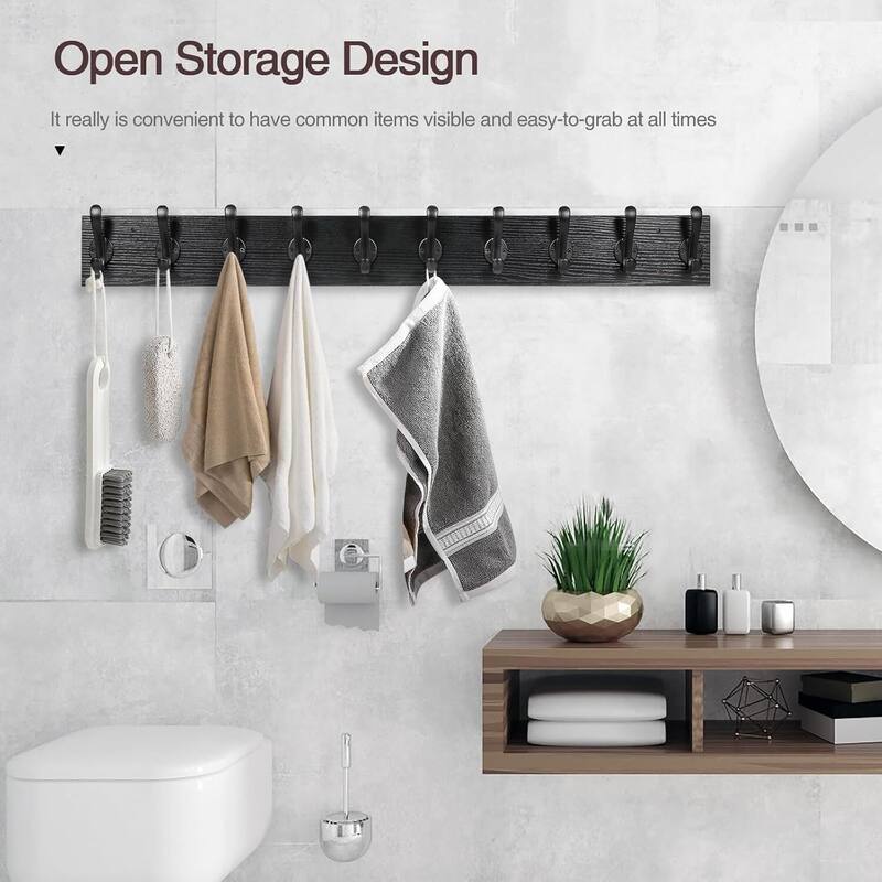 Coat Rack Wall Mount with 10 Hooks