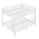 preview thumbnail 5 of 6, White Metal Queen over Queen Bunk Bed Frame with Slats, Side Ladder