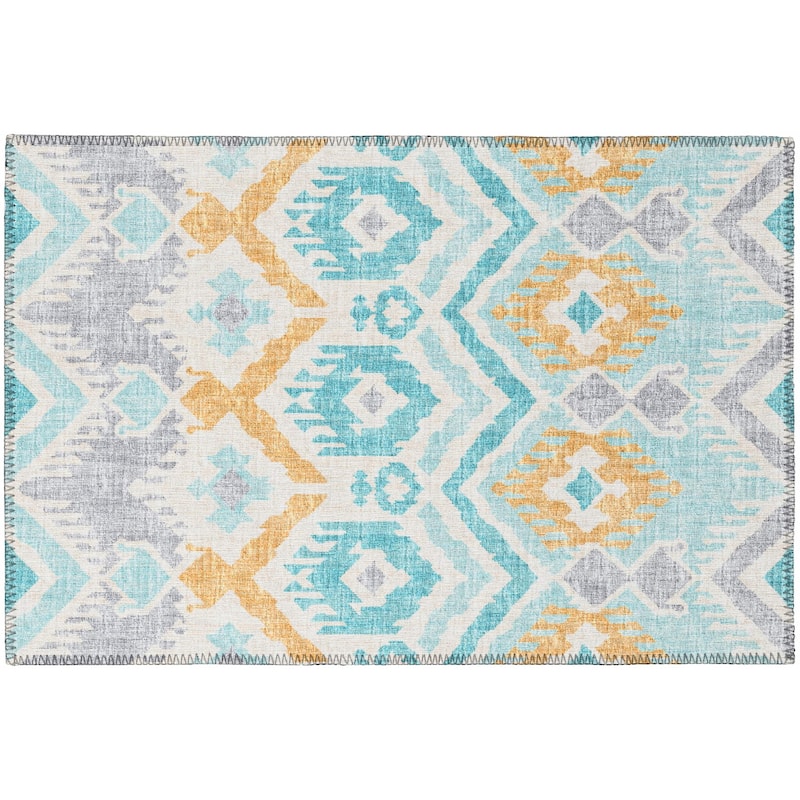 Indoor/ Outdoor Addison Yuma Southwest Ikat Washable Area Rug