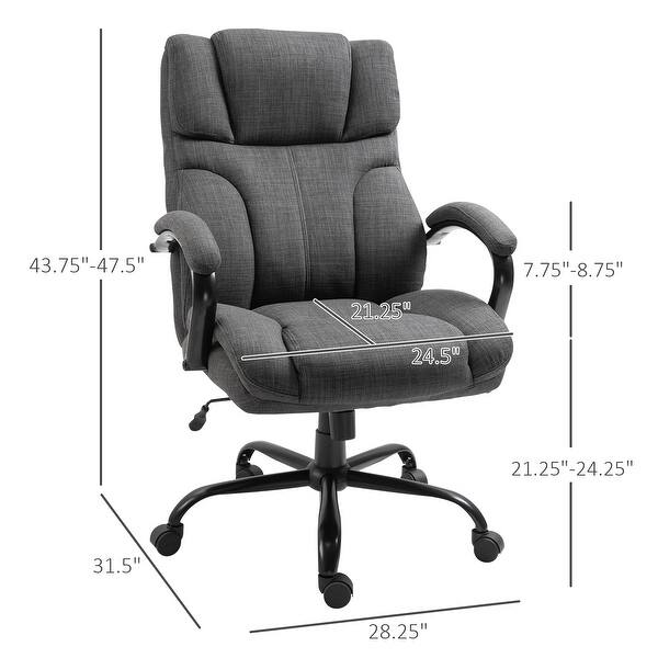 High Back Big and Tall Executive Office Chair, Ergonomic Computer Desk Chair, Adjustable Height Desk Chair with Wheels - N/A