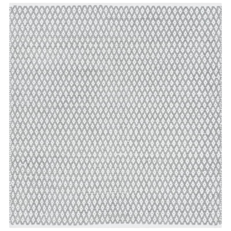 SAFAVIEH Handmade Boston Shirine Coastal Cotton Flatweave Rug - 6' Square - Grey