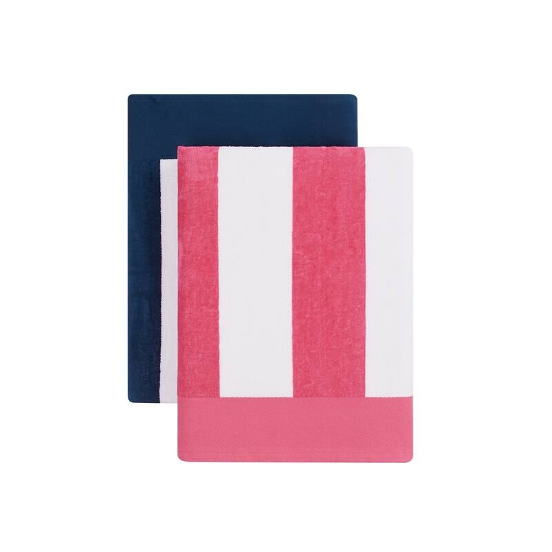 Oceanfront Resort Cabana Stripe 2 Pack Beach Towel - 36x72