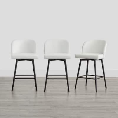 Charlotte Counter Height Swivel Barstool with Metal Legs Set