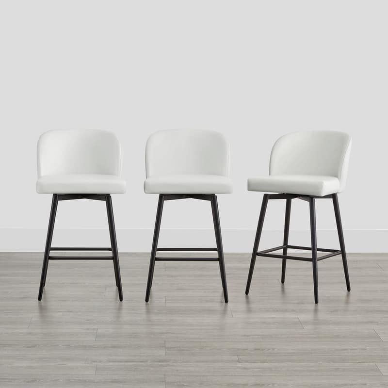 Charlotte Counter Height Swivel Barstool with Metal Legs Set