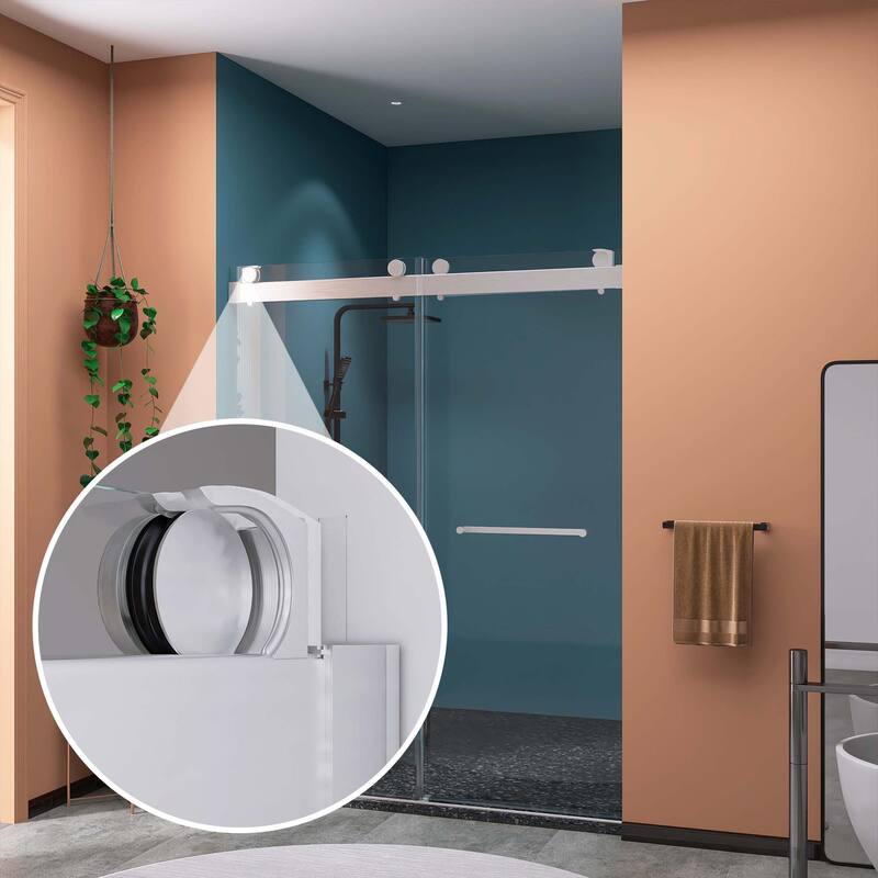 60"/72" W x 79" H Double Sliding Frameless Shower Door