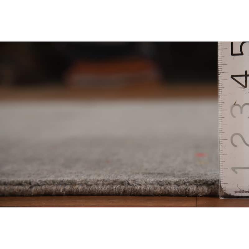 Hand Knotted Oriental 100% Wool Carpet Tribal Tribal Greys & Charcoal Gabbeh Area Rug - 8' 3'' X 5' 2''