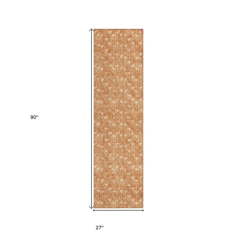 Almilu Abstract Shapes Weather Resistant Blended Style Runner Outdoor Rug - 8' Runner