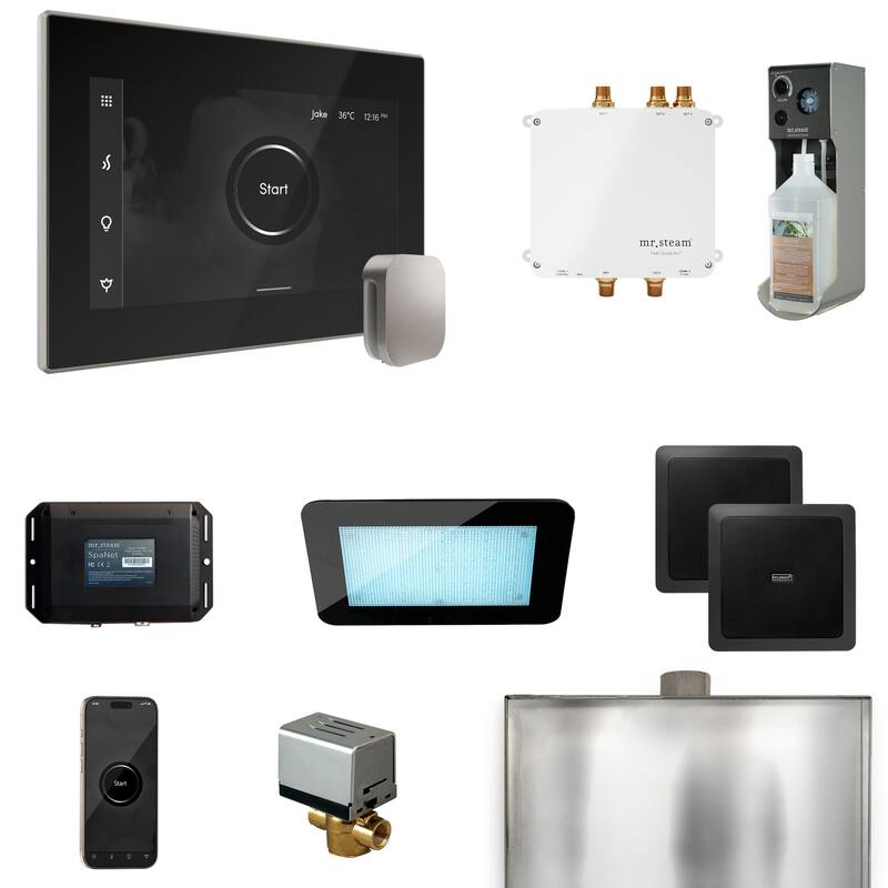 Mr Steam BLS1 Bliss Package Steam Shower Control Package with Isteamx - Black / Brushed Nickel