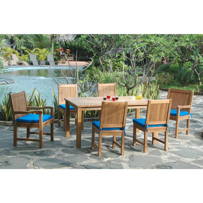 Rectangular Dining Set - 7 Piece Table & Chair Set - Mediterranean Style - Modern Kitchen Furniture