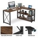 preview thumbnail 6 of 12, Industrial L-Shaped Desk with Storage Shelves, Corner Computer Desk PC Laptop Study Table Workstation