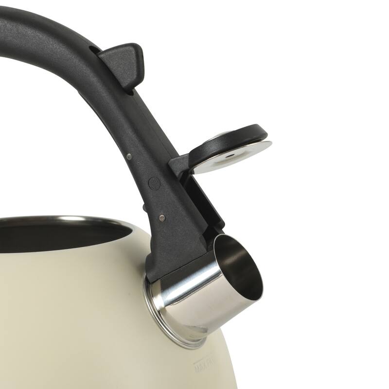 Oster Clarefield 2.4 Qt Whistling Tea Kettle with Lid, Heat-Resistant Nylon Handle and Knob, Stainless Steel Trim