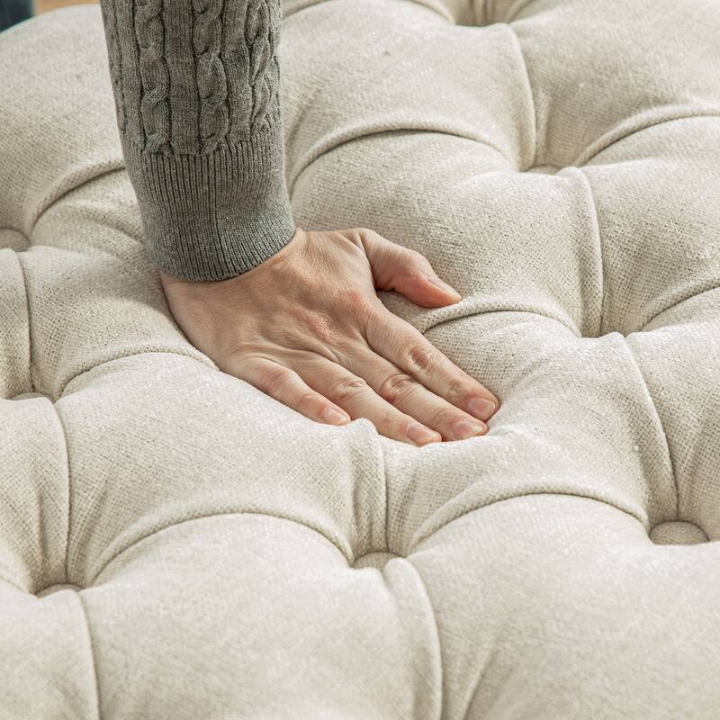 60.2" Chenille Upholstered Storage Bench with Flip-Top & Soft-Close Hinges