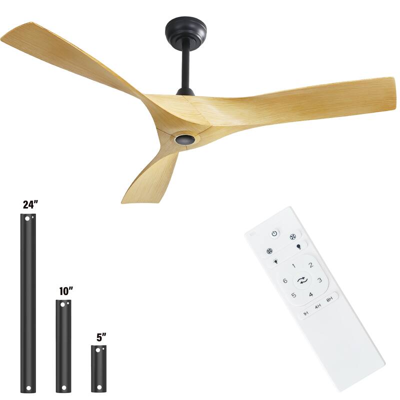 52'' Low Profile Ceiling Fan w/ Remote Control No Light Outdoor/Indoor Farmhouse Bedroom - 52 Inch