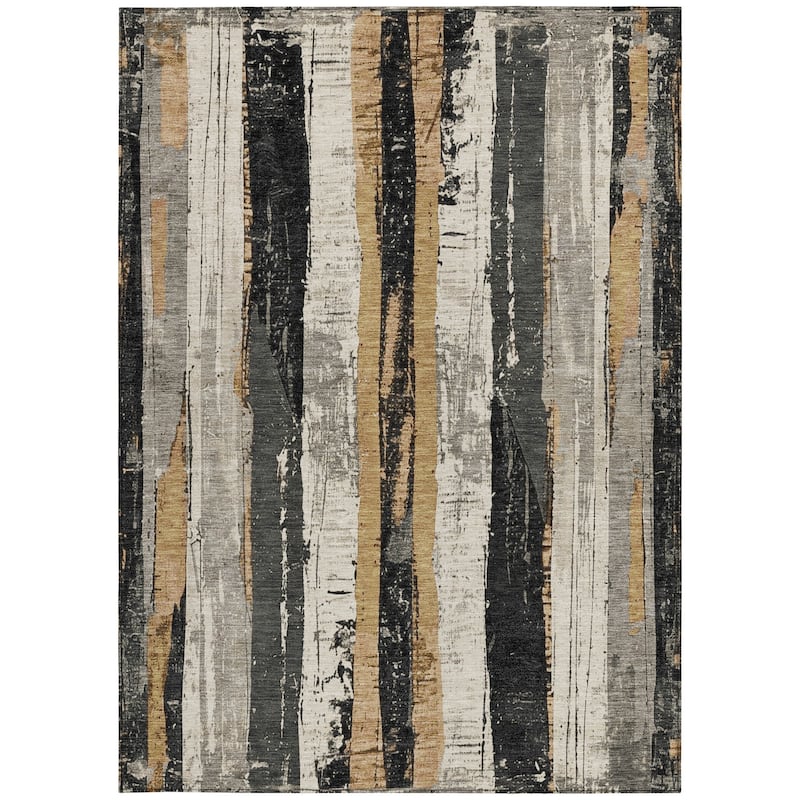 HomeRoots Striped Transitional Rectangle Outdoor Rug