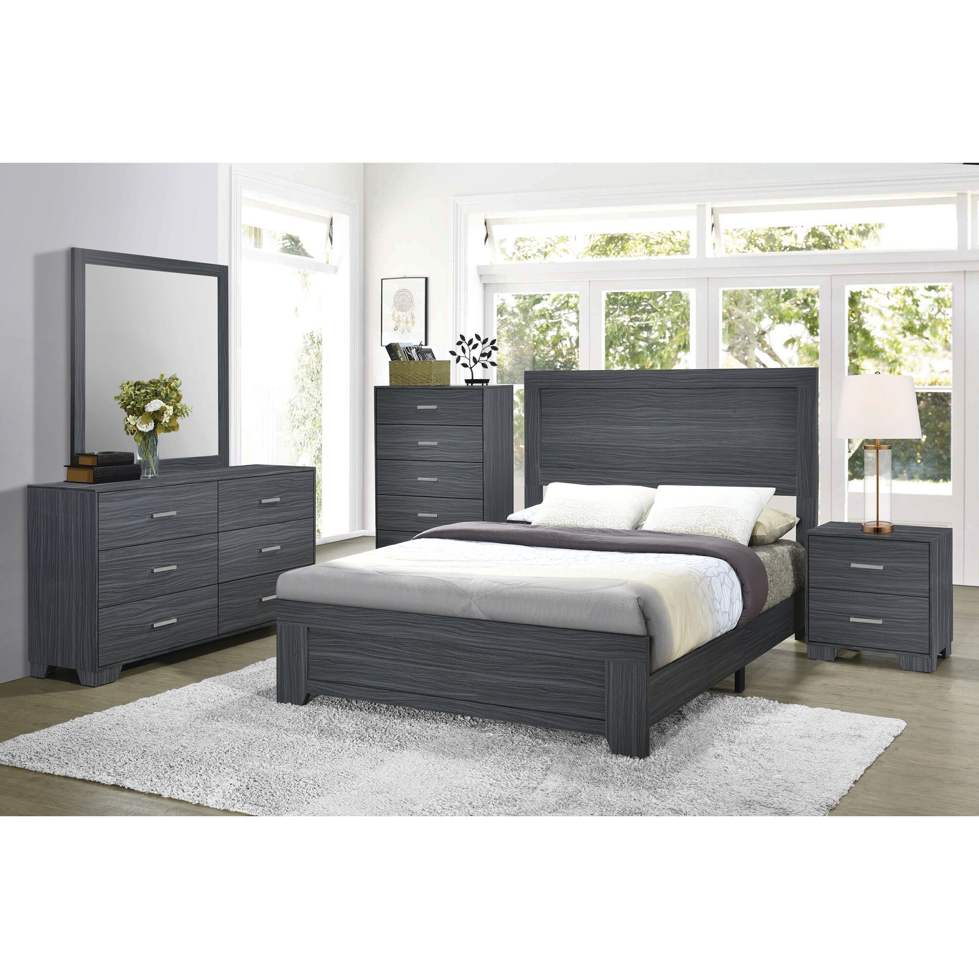 Browse a wide selection of furniture for bedrooms on houzz in a variety of styles and sizes, including wooden and mirrored bedroom furniture options. porch den augustine dark grey oak 5 piece bedroom set