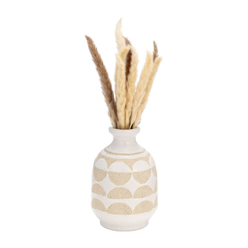 Sagebrook Home Artisanal 10" Half Circle Abstract Ceramic Vase