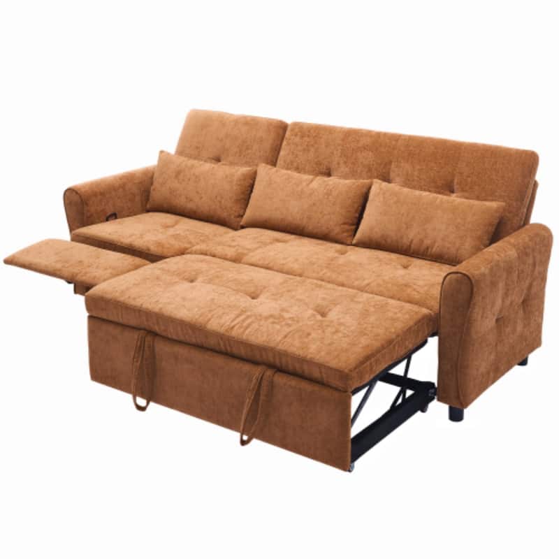 2-in-1 Sofa with Pull-Out Sleeper & Reversible Recliner by Harper&Bright Designs