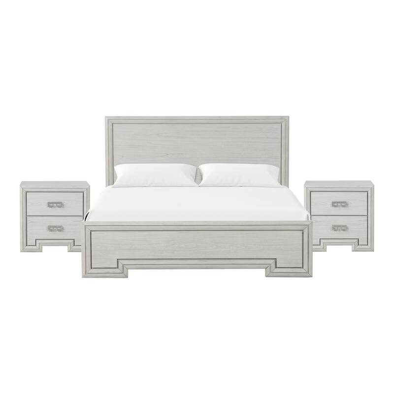 Furniture of America Klasiin 3-Piece Rustic White Wood Panel Bedroom Set