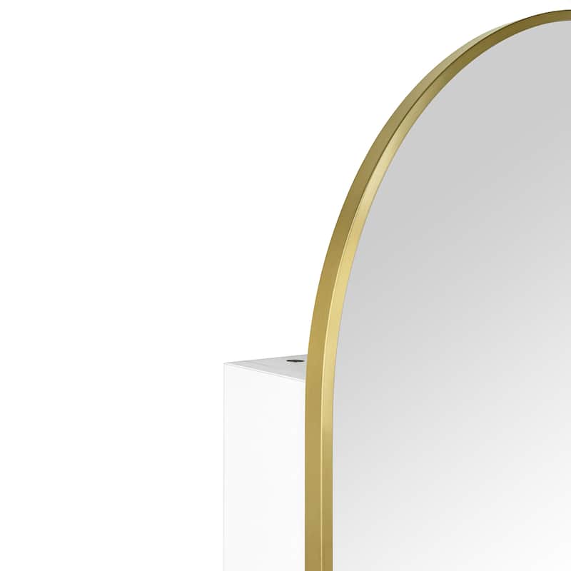 TEHOME Arched Bathroom Medicine Cabinet with Mirror Recessed and Surface Mount Medicine Cabinet Mirror