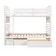 preview thumbnail 5 of 18, Twin over Twin Wood Bunk Bed with Ladder and Two Drawers, White