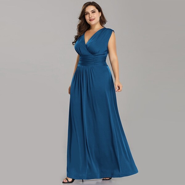 teal blue plus size dress