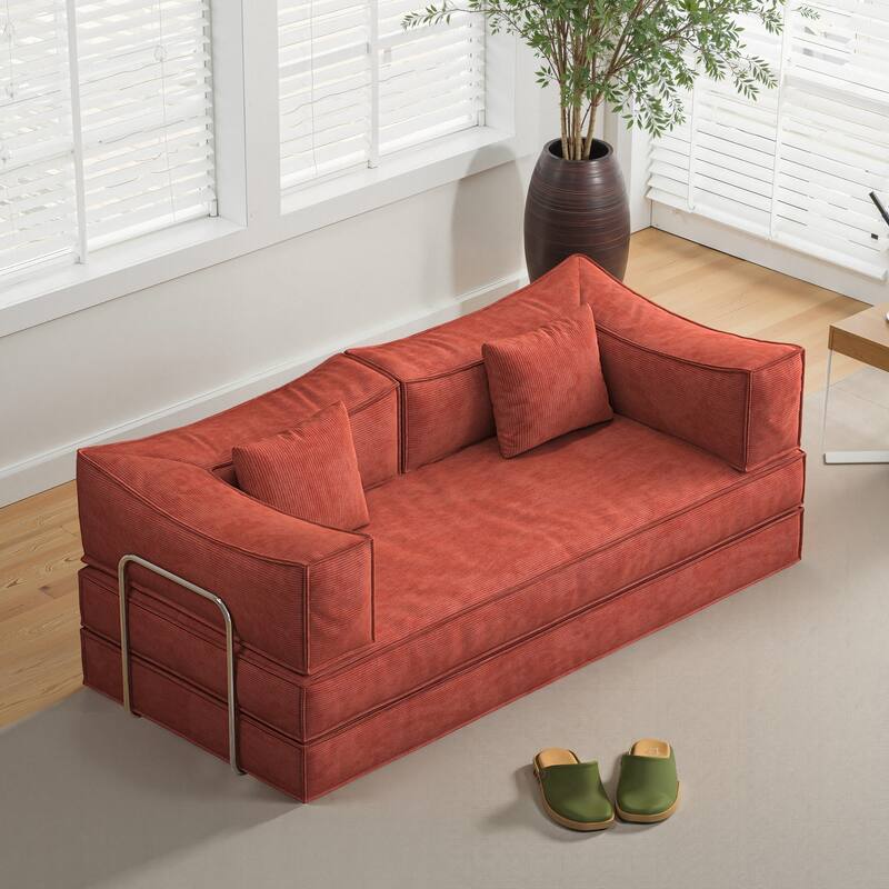 Modular Sofa,Convertible Pudding Block Sofa, Floor-Standing Sofa Bed with Armrests And Comfortable Sofa Bed
