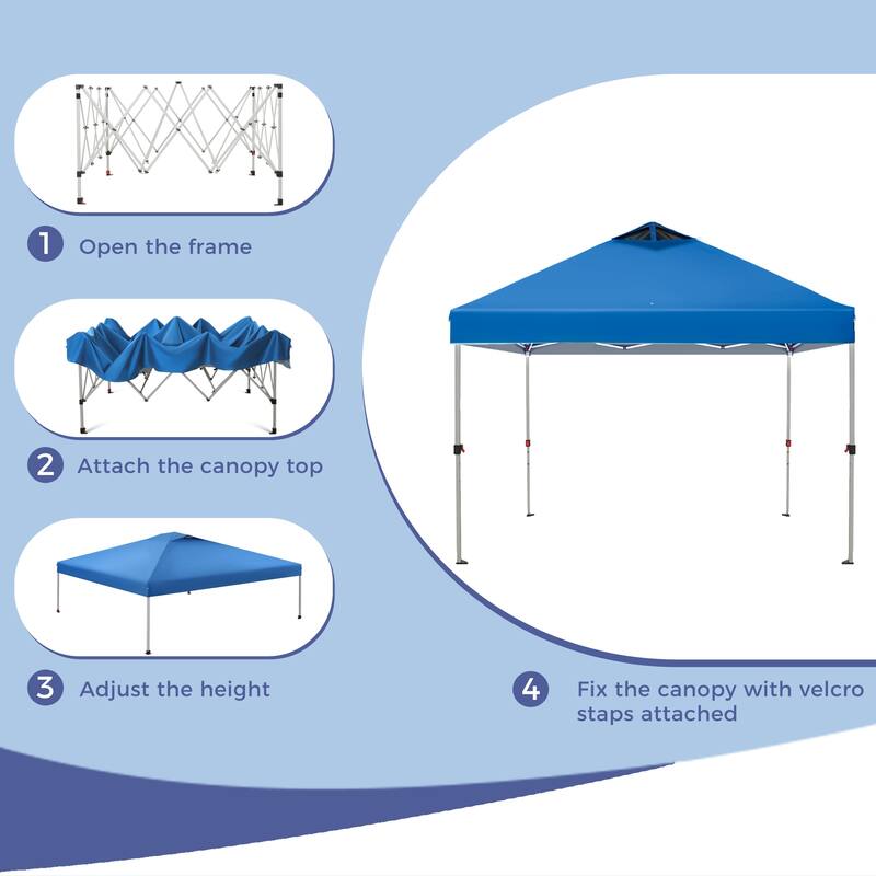 10 x 10ft Pop Up Canopy Event Tent Party Tent, 100 Sq. Ft of Shade