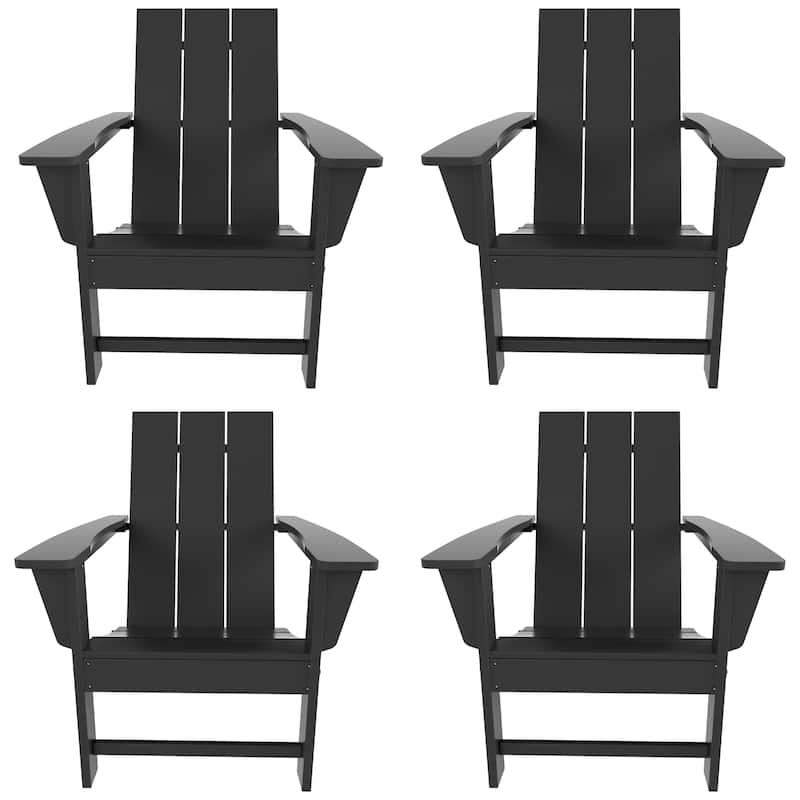 Polytrends Shoreside Modern Poly Folding Eco-Friendly All Weather Adirondack Chair (Set of 4)