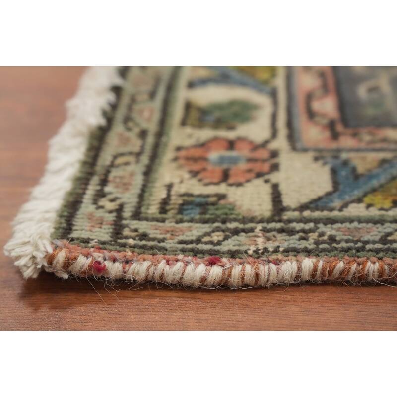 Hand Knotted Oriental 100% Wool Carpet Traditional Floral Coral Tabriz Area Rug - 12' 8'' X 9' 7''