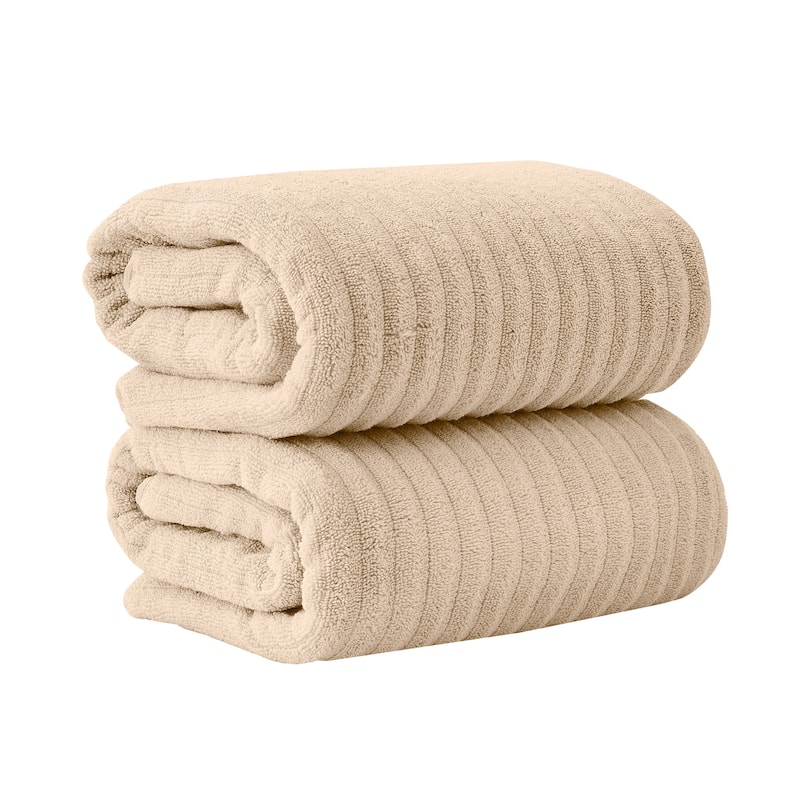Linery & Co. Combed Cotton Bath Towel Set - Bath Sheet (Pack of 2) - Dune