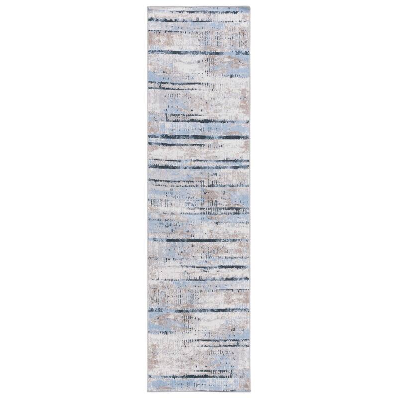 SAFAVIEH Bayside Machine Washable Shahnoza Modern Abstract Rug - 2'2" x 8' Runner - Blue/Gold