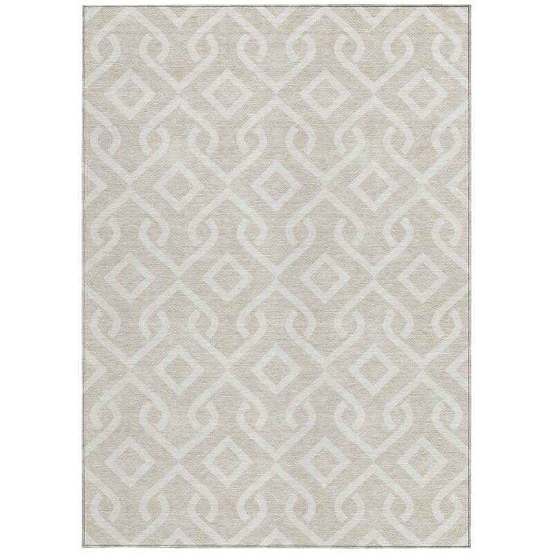 HomeRoots Geometric Transitional Rectangle Outdoor Rug
