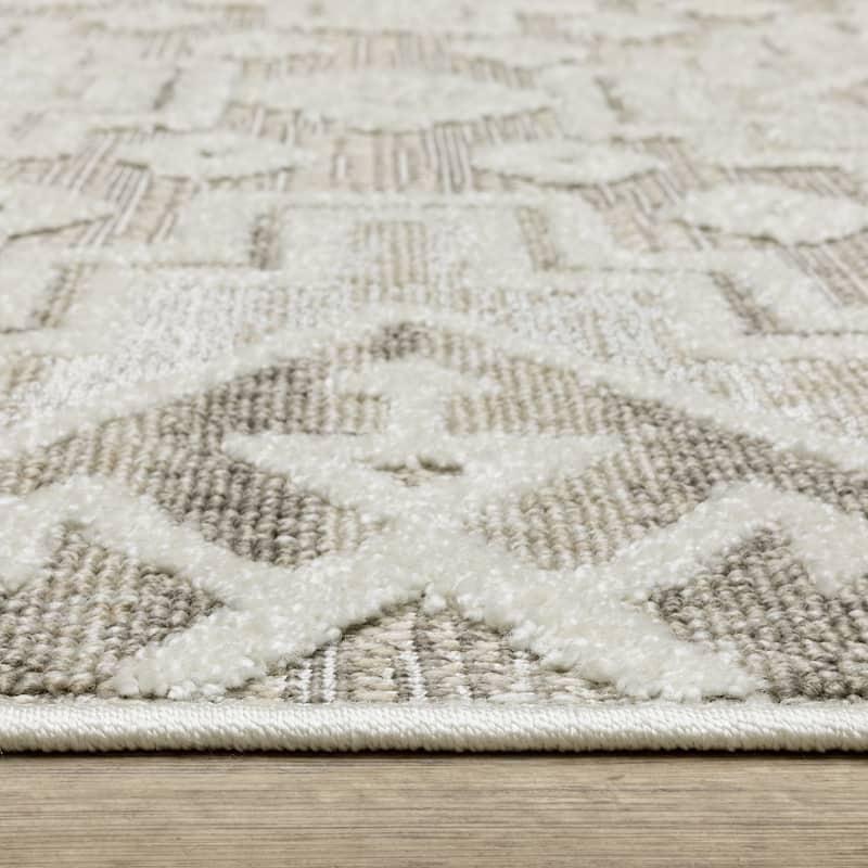 Style Haven Thassos South-Western Beige/ Brown Mixed Pile Area Rug