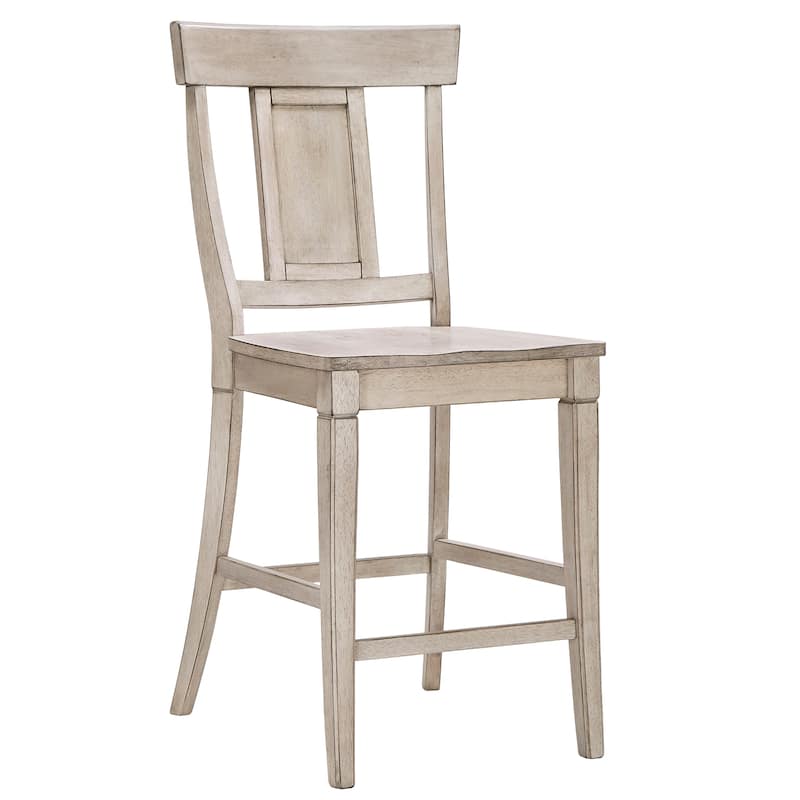 Eleanor Panel Back Wood Counter Chair (Set of 2) by iNSPIRE Q Classic - Antique White