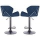 preview thumbnail 19 of 41, Modern Home Luxe Spyder Contemporary Adjustable Suede Barstool - Modern Comfortable Adjusting Height Counter/Bar Stool Set of 2 - Navy Blue/White