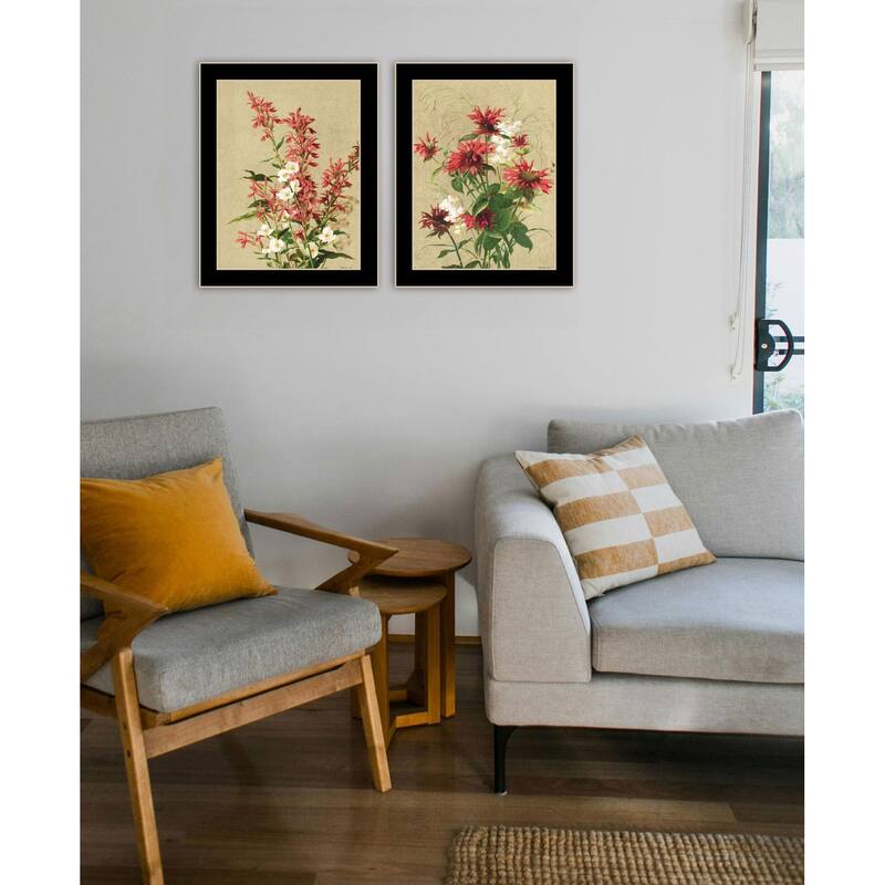 Trendy Decor 4U "Meadow Flowers 2 & 3" Printed Framed Wall Art by Stellar Design Studio