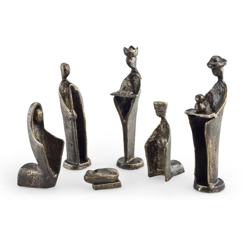 6 pc. Iron Nativity Set, Family & Kings - Easter or Christmas Gift