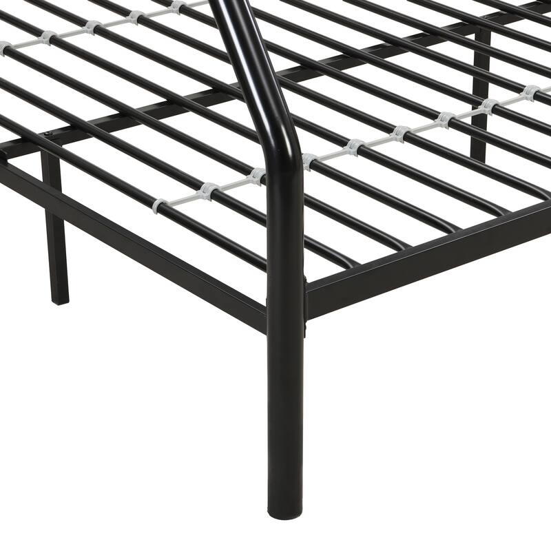 Space-Saving Twin Over Full Bunk Bed, Metal Frame, No Box Spring Required, Large Under-Bed Storage