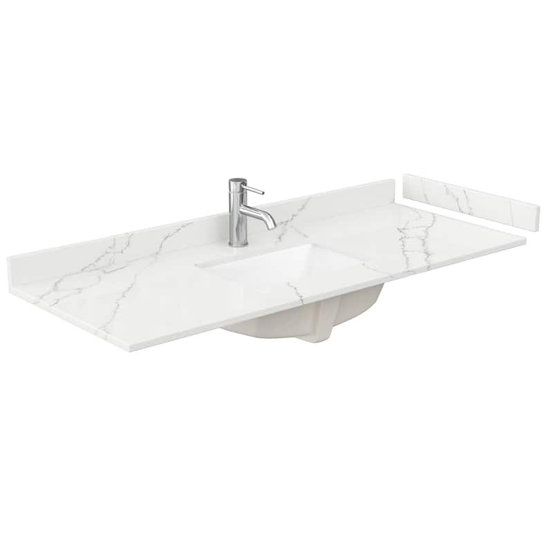 Wyndham Collection WCFQC154STOPUNS-Q 54" Quartz Vanity Top with - Giotto Quartz - Colored