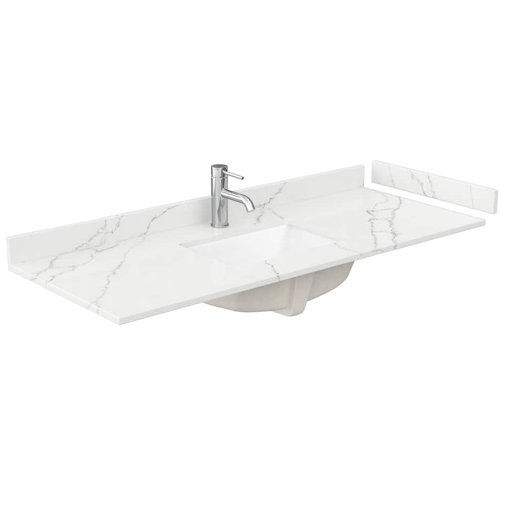 Wyndham Collection WCFQC154STOPUNS-Q 54" Quartz Vanity Top with