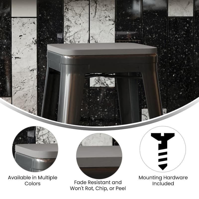 All-Weather Polyresin Seat for Colorful Metal Stools and Chairs-4 Pack