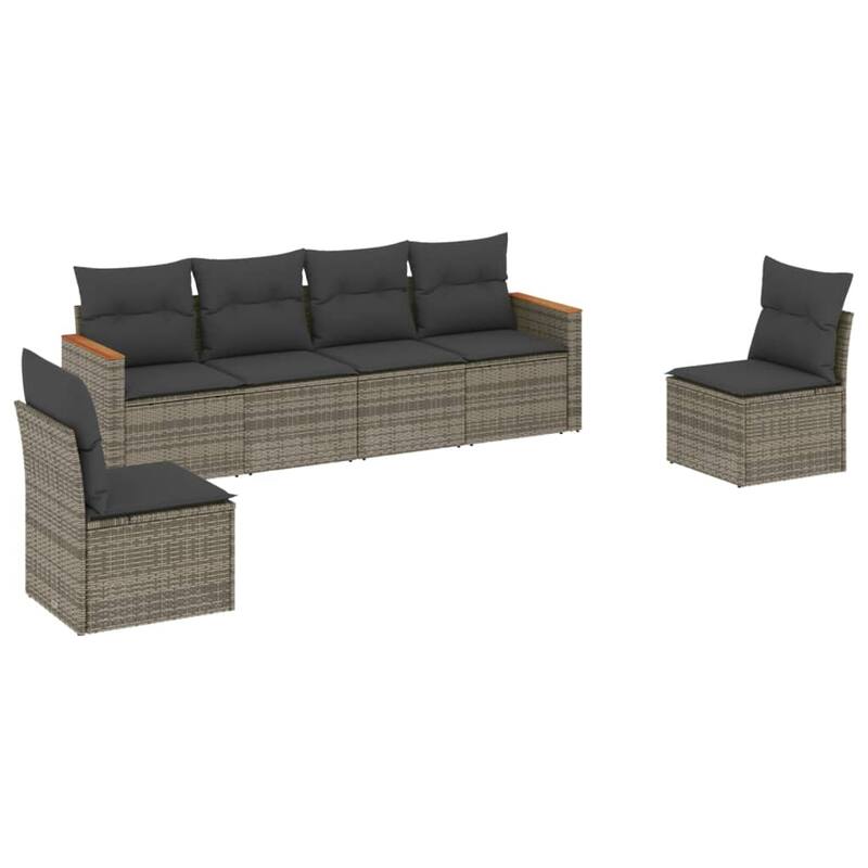 vidaXL Garden Sofa Set Black