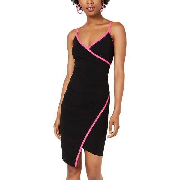 hot pink strapless mini dress